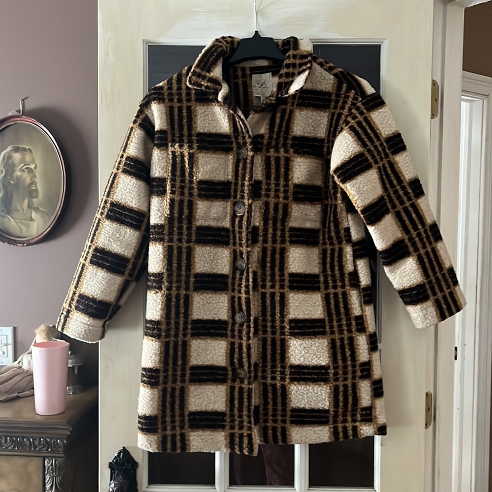 C & V Chelsea & Violet plaid coat jacket